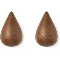 Normann Copenhagen - Dropit Haken - Large - 2er-Set - Walnuss