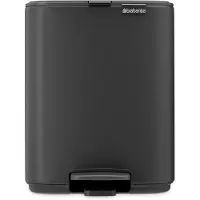 Brabantia Bo, 7 l, Rechteckig, Stahl, Grau, Kunststoff, Terrasse