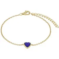 Amor Armband "Schmuck Geschenk, Herz", gelbgoldfarben, blau, blau, Armbänder, Damen, 20cm, Silber 925 (Sterlingsilber), Armband, mit Lapislazuli