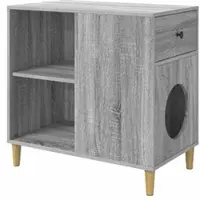 vidaXL Katzenhaus Graues Sonoma 72 x 42,5 x 70 cm Holzwerkstoff