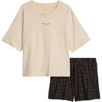 Marc O'Polo Marc OPolo Shorty "Mix N Match Cotton" 2 tlg. mit Rundhalsausschnitt und halbem Arm, Hose gepunktet