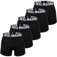 Real Madrid Herren Boxershorts, 5er Pack - Boxer Briefs, Baumwollmischung, Logobund, einfarbig
