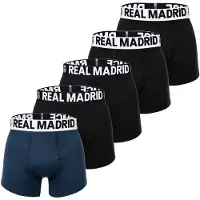 Real Madrid Herren Boxershorts, 5er Pack - Boxer Briefs, Baumwollmischung, Logobund, einfarbig