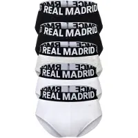 Real Madrid Herren Slips, 5er Pack - Briefs, Baumwollmischung, Logobund, einfarbig