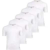 Real Madrid Herren T-Shirts, 5er Pack - U-Neck Undershirts, Baumwolle, Rundhals, Logo, einfarbig