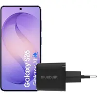 Samsung Galaxy S26 512GB Dunkelblau 5G + BlueBuilt Ladegerät 45 Watt Schwarz
