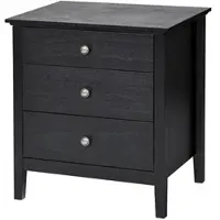 Costway Nachttisch 3 Schubladen 61 x 46 x 66 cm Schwarz