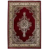 Carpetsale24 Orient Teppich 160x230 cm Rot, Dekoratives Wohnaccessoire im traditionellen Stil, Robuster Teppich für Esszimmer oder Gästezimmer