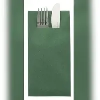 Sovie HORECA Besteckserviette Dunkelgrün aus Linclass Airlaid 40 x 40 cm, 75 Stück