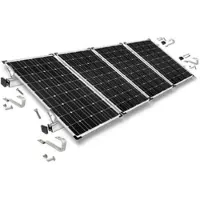 Offgridtec Befestigungskit mit Biberschwanz Dachhaken für Schrägdachmontage Solarpanele Rahmenhöhe 30mm | 4 | 30mm
