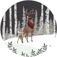 Disney Selbstklebende Runde Tapete Bambi Great Prince Grau und Braun Ø 128 cm 610383