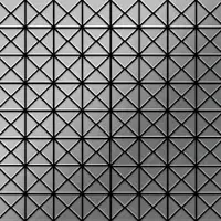 ALLOY Mosaik Fliese Massiv Metall Edelstahl Gebürstet Grau 1,6mm Stark Deco-s-s-b 1 Paket mit 10 Matten 0,92 m2 Grau