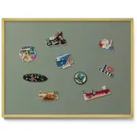 Tulup Magnettafel Blech Magnettafel für Sammlermagnete Olivfarben 80x60 cm Magnettafel für die Wand Gerahmt Goldrahmen