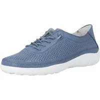 Remonte Damen Leder Sneaker Lochmuster Gummizug R3521, Größe:37 EU, Farbe:Blau