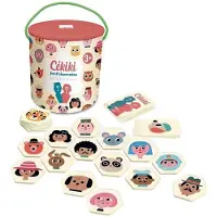 Vilac Gesellschaftsspiel Cékiki - Holzratespiel für Kinder