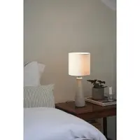 Markslöjd Birillo Tischleuchte Off-White/Sand - , Beige, für Wohnzimmer, Stoff / Textil