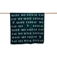 David Fussenegger Kurzflor- Wohndecke Savona 'Eat Ski Sleep Repeat' 150 x 200 cm (Farbe: Schlamm)