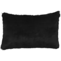Casa Padrino Luxus Kunstfell Kissen Schwarz 60 x 40 cm - Wohnzimmer Deko Accessoires