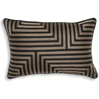 Casa Padrino Luxus Deko Kissen Schwarz / Gold 60 x 40 cm - Rechteckiges Zierkissen mit elegantem Muster - Luxus Qualität - Hotel Kollektion