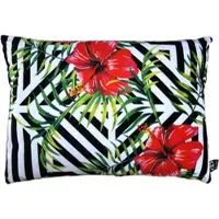 Casa Padrino Luxus Deko Kissen Pittsburgh Flowers Mehrfarbig 35 x 55 cm - Feinster Samtstoff - Wohnzimmer Kissen