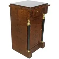 Casa Padrino Barock Mahagoni Säule mit Tür und Schublade Braun / Schwarz / Gold 60 x 45 x H. 80 cm - Barock Möbel