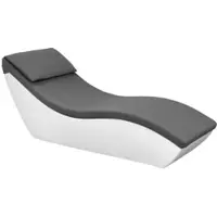 Casa Padrino Luxus Gartenliege Matt Weiß / Dunkelgrau 180 x 70 x H. 70 cm - Moderne Wetterbeständige Liege - Poolliege - Garten Hotel Pool Möbel - Luxus Qualität