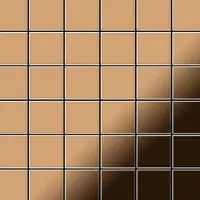 ALLOY Mosaik Fliese Massiv Metall Titan Hochglanz Kupfer 1,6mm Cinquanta-ti-am 1 Paket mit 10 Matten 0,94 m2 Kupfer