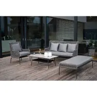 Stern Greta Lounge-Set 4tlg. Aluminium/Kordel Anthrazit inkl. Kissen