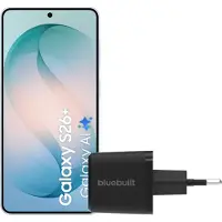 Samsung Galaxy S26 Plus 256GB Hellblau 5G + BlueBuilt Ladegerät 45 Watt Schwarz