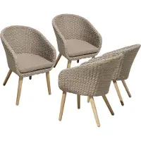 Garden Pleasure Stuhl VISALIA mit Auflage im 4er Set - modernes und ansprechendes Design