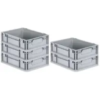 Proregal SparSet 5x Eurobox NextGen Economy, Griffe zu, HxBxT 12x30x40cm, 11 Liter, Eurobehälter, Box, Transportbehälter
