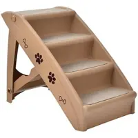 Coast Pet Treppe mit 4 Stufen tragbare Kletterleiter sicher hundert Hang 62,5 x 38 x 49 cm braun