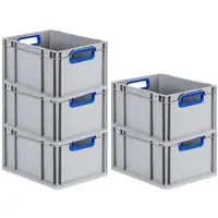 Proregal Spar Set 5x Eurobox Nextgen Color HxBxT 22 x 30 x 40 cm 20 Liter Griffe Blau Offen Glatter Boden Eurobehälter Transportbox