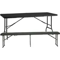 Wellhome - Multifunktionaler Klapptisch 180x74x74 cm und Klappbank 183x30x43 cm
