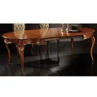 Casa Padrino Luxus Barock Esstisch Braun / Gold - Ausziehbarer Massivholz Esszimmertisch im Barockstil - Barock Esszimmer Möbel - Luxus Qualität - Italy