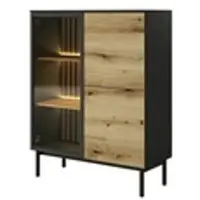 Möbel Kraft Vitrine ¦ schwarz ¦ Maße (cm): B: 100 H: 125