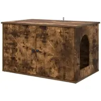 vidaXL Katzenhaus Geräucherte Eiche 85 x 55 x 50,5 cm Holzwerkstoff