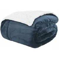 vidaXL Überwurfdecke Marineblau 130 x 150 cm Fleece 42016989