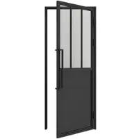 Inova Loft Glastür 830 x 2040 mm, DIN Rechts, Klarglas, Stahlrahmen schwarz, Komplettset inkl. Zarge und Griffstange