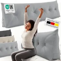 ELONEO Rückenkissen – Keilkissen fürs Bett & Sofa, abnehmbarer Bezug, praktisches Seitenfach 1 St Kissen