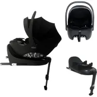 Novi Jacky Pro 360 V2 I-Size Autositz – ab Geburt bis 87 cm – 360° drehbar – ISOFIX Base – 3-Punkt-Gurt – Sonnenkapuze – Basic Black