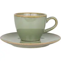 Bonna Sage Hygge - Espressotassen und Untertasse - 80 cc - Porcelain - 6er set