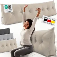ELONEO Rückenkissen – Keilkissen fürs Bett & Sofa, abnehmbarer Bezug, praktisches Seitenfach 1 St Kissen
