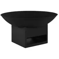 Casa Padrino Luxus Metall Feuerschale Schwarz Ø 88 cm - Garten Accessoires