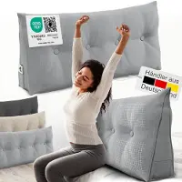 ELONEO Rückenkissen – Keilkissen fürs Bett & Sofa, abnehmbarer Bezug, praktisches Seitenfach 1 St Kissen