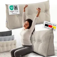 ELONEO Rückenkissen – Keilkissen fürs Bett & Sofa, abnehmbarer Bezug, praktisches Seitenfach 1 St Kissen