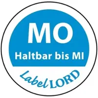 Labellord Etiketten blau Aqualabel MO haltbar bis MI Aqualabel
