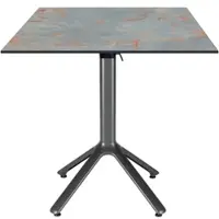 Restootab - Klappbarer Outdoor Tisch Nemo anthrazit 70x70cm Dekor rostgrau