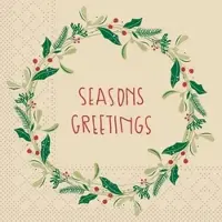 Mank Tissue Serviette Isabell - Season ́s Greetings - in Recycled Tissue, 24 x 24 cm, 150 Stück -