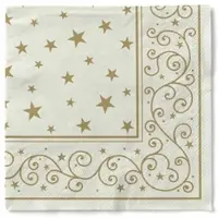 Sovie HORECA Serviette Liam in Champagner aus Tissue 40 x 40 cm, 100 Stück - Weihnachten Ornamente Sterne